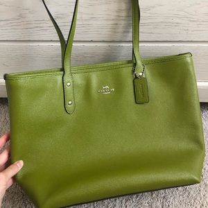 Green coach bag
